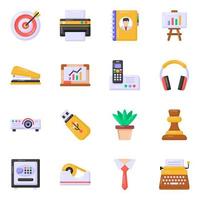 Pack of Analytics Flat Icons vector