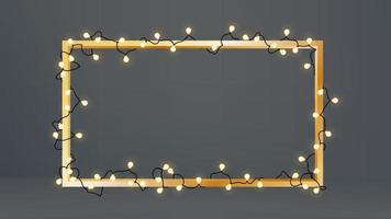 marco de luces de navidad. vector