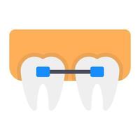 Dental braces to align and straighten teeth vector