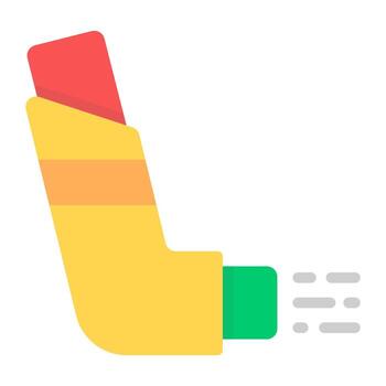 Inhaler icon in flat design, artificial breathing source vector