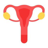 Uterus icon in flat design, a hollow muscular organ vector