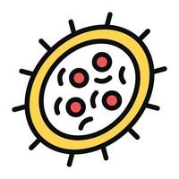 A biological cell icon in flat design, microorganism vector