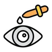 Eye drop icon in flat vector style