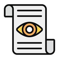 Eye on folded showing concept of eye report icon vector