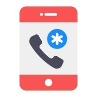 Emergency call flat icon, medical helpline vector