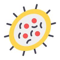 A biological cell icon in flat design, microorganism vector