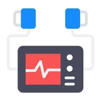 Flat design of electrocardiogram icon vector