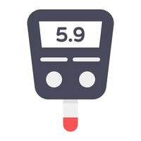 Flat vector design of glucometer, a medical device used for determining the concentration of glucose in blood