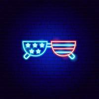 USA Glasses Neon Sign vector