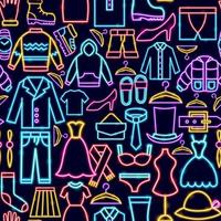 Clothes Seamless Neon Pattern vector