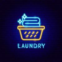 Laundry Neon Label vector