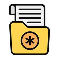 A modern style of medical folder icon vector
