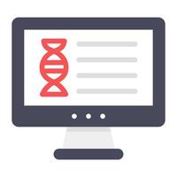 diseño plano del icono de ADN en línea vector