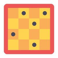 A chess game board, flat design of checkers icon vector