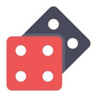 Icon of casino game accessories, dice game in a flat style vector. vector