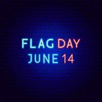 Flag Day Neon Text vector