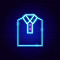 Shirt Collar Neon Sign vector