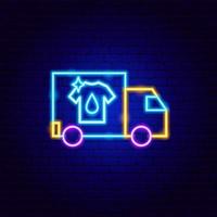 Laundry Delivery Neon Sign vector