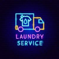 Laundry Service Neon Label vector