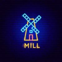 Mill Neon Label vector