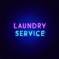 Laundry Service Neon Text vector
