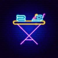 Ironing Board Neon Sign vector