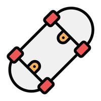 Equipment of snow skating in flat icon, skateboard vector