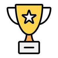 Trophy icon, winning cup in editable style vector
