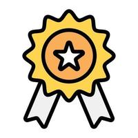 Icon of star badge in flat design, editable vector