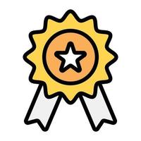Icon of star badge in flat design, editable vector