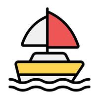 Vector design of yacht, editable icon of watercraft