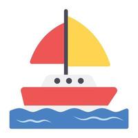 Vector design of yacht, editable icon of watercraft