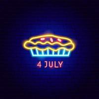 Fourth of July Neon Label vector