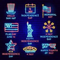 Independence Day Label Set vector