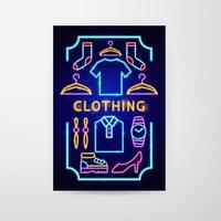 Clothing Neon Flyer vector