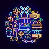 Countryside Neon Concept vector