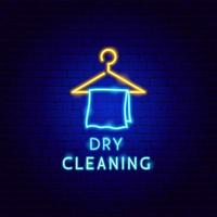 Dry Cleaning Neon Label vector