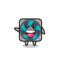 happy computer fan cute mascot character vector