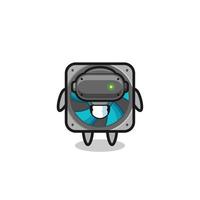 cute computer fan using VR headset vector