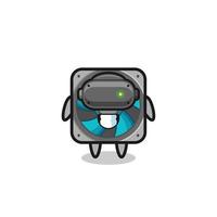 cute computer fan using VR headset vector