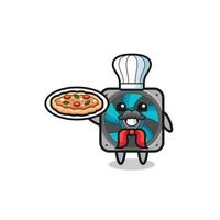 computer fan character as Italian chef mascot vector