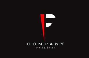 F red alphabet letter logo icon with black colour. Creative design for business and company vector