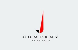 j icono del logotipo de la letra del alfabeto rojo con color negro. diseño creativo para negocios y empresas vector
