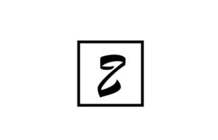 Z alphabet letter logo icon. Simple black and white design for business and company vector