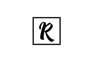 Ícono del logotipo de la letra del alfabeto r. diseño simple en blanco y negro para negocios y empresas vector