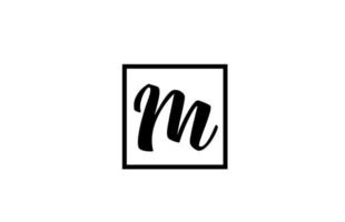 m icono del logotipo de la letra del alfabeto. diseño simple en blanco y negro para negocios y empresas vector