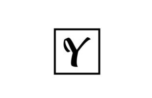 Ícono del logotipo de la letra del alfabeto y. diseño simple en blanco y negro para negocios y empresas vector