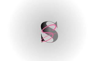 icono del logotipo de la letra del alfabeto s rosa gris. diseño creativo para empresas y negocios vector