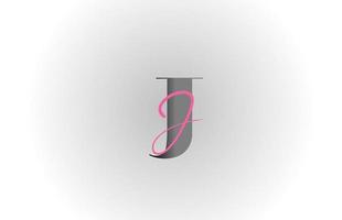 grey pink J alphabet letter logo icon. Creative design for company and business vector