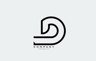 D alphabet letter logo icon with line. Design for business and company vector